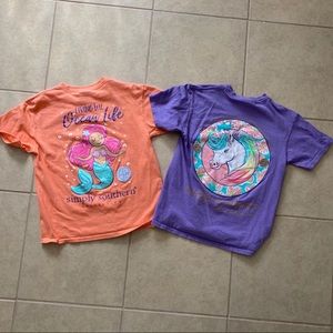 Set of 2 Simply Southern tshirts YS